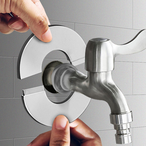 Angle valve stainless steel decorative cover faucet water pipe pipe cover air conditioning hole wall hole round smoke exhaust pipe cover ugly cover