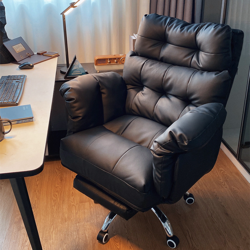 Genuine Leather Executive Chair, Adjustable Office Business Chair, Comfortable for Long Sitting, Computer Sofa Chair, Reclining Lazy Sofa Genuine Leather Executive Chair, Adjustable Office Business Chair, Comfortable for Long Sitting, Computer Sofa Chair, Reclining Lazy Sofa