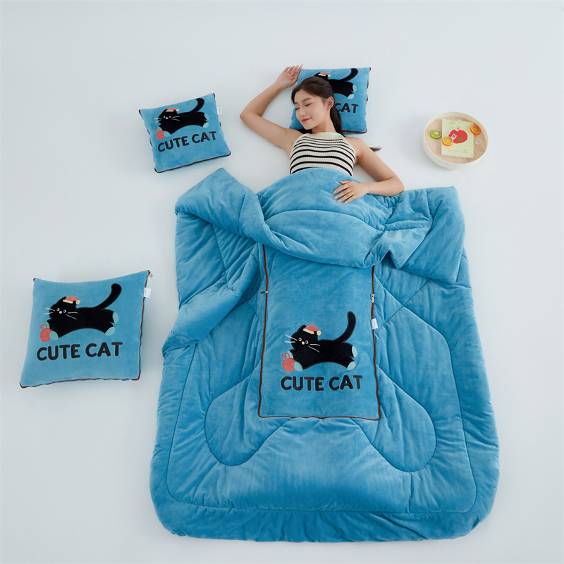 벨벳과 두꺼운 장난꾸러기 고양이-하늘색