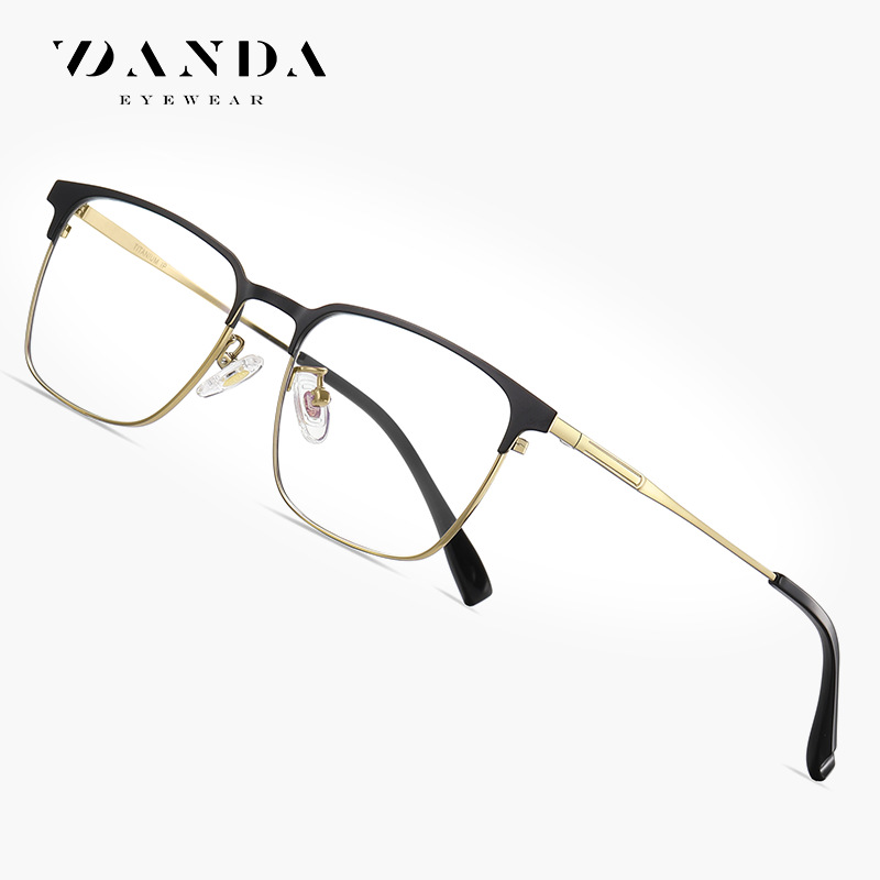 Espejo plano de titanio puro simple F51110 celebridad de Internet con el mismo montura de gafas, montura cuadrada, se puede equipar con gafas de grado