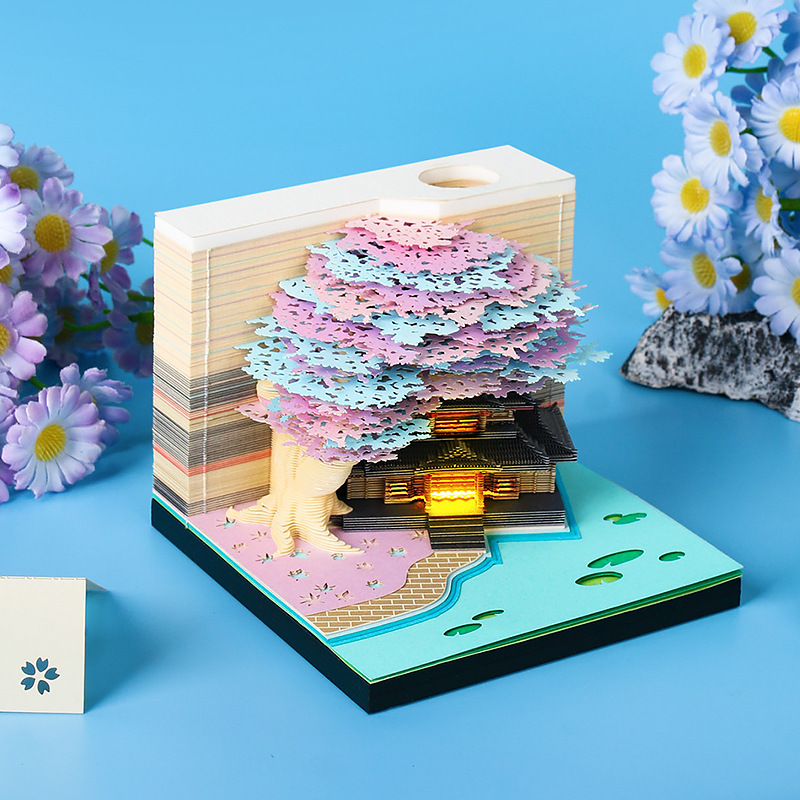 プレゼント創意便箋紙3d立体便箋本は建築模型紙彫刻カレンダーの周暦文を飾っています。|undefined