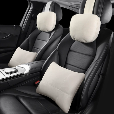 Car waist support waist cushion backrest car seat deerskin velvet waist pillow headrest car waist cushion
