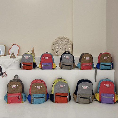 New Children's Bag Simple and Lightweight Canvas Backpack for Boys and Girls Back to School Back-to-School Backpack for Boys and Girls