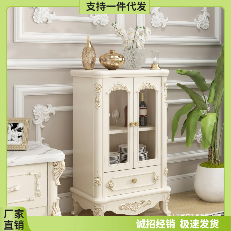 European-Style Small Wine Cabinet, Modern Simple Solid Wood Wine Cabinet, Entrance Storage, Kitchen Cabinet, Storage Cabinet, Tv Side Cabinet, Wine Cabinet