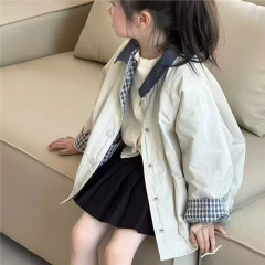 韩系童装女童外套春装2025新款儿童洋气卡通印花休闲百搭宽松上衣