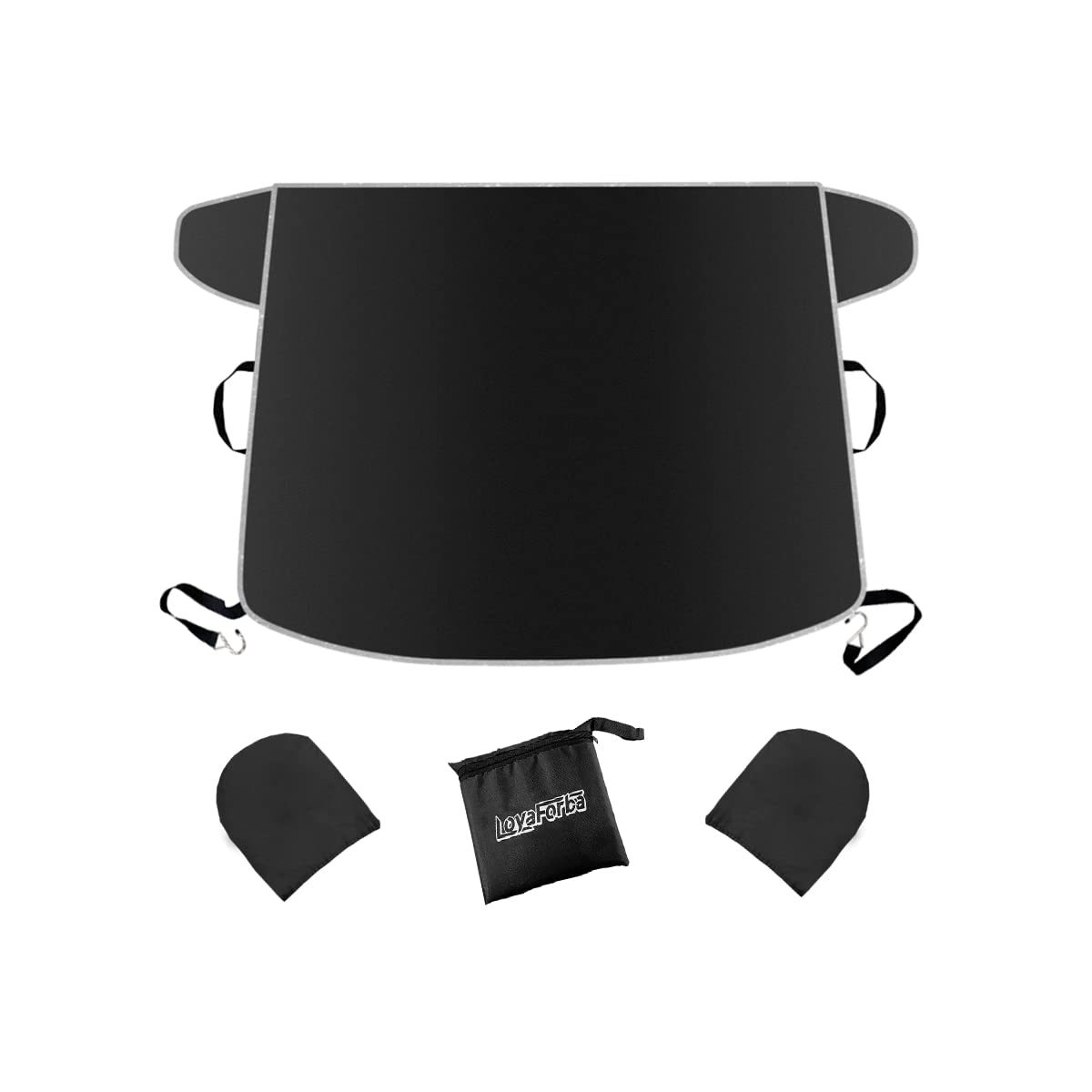 Car snow cover, winter windshield cover, black-coated reflective snow cover for night use, new car sunshade