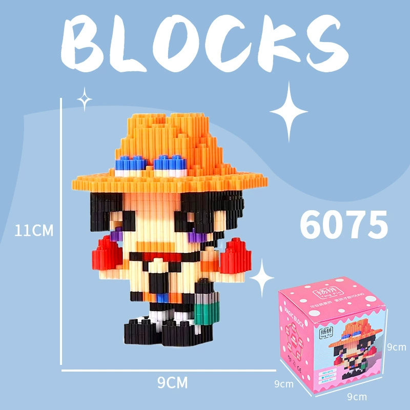 Cartoon Building Block Toy Set, Mini Constructor Doll, 9×9×9 cm, Assorted Character Designs