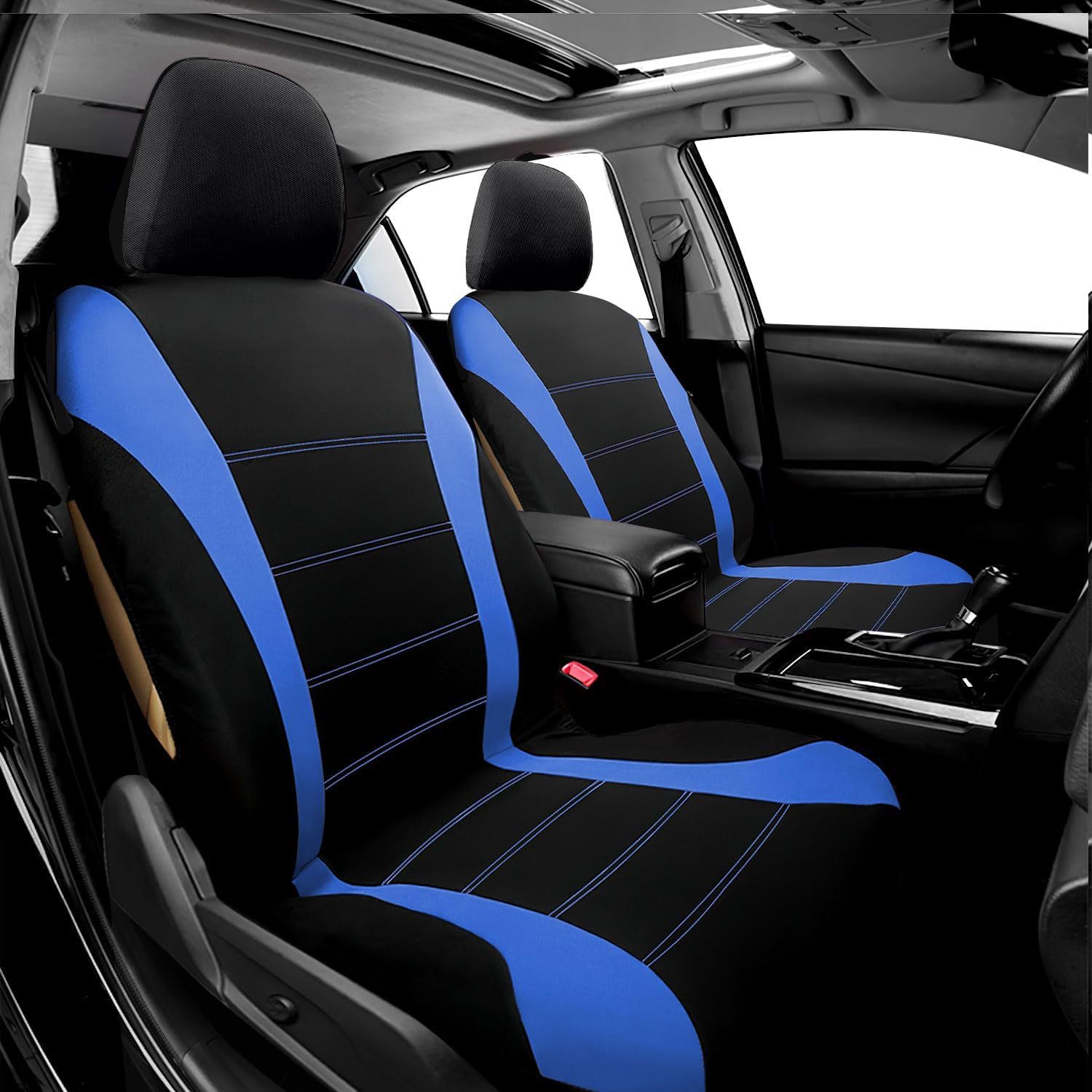 Cross-Border Four-Season Universal Single Seat 2-Piece Set + Double Seat 4-Piece Set Car Seat Cover with Waistline Design Fabric Cushion Cover