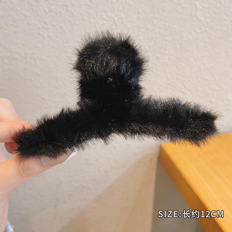 Clip de pelo de peluche cuchara trasera clip de pelo grande clip de otoño e invierno nuevo clip de pelo clip de tiburón clip tocado para las mujeres