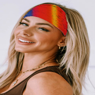 Headscarf Bohemian Style Women's Amazon New Gradient Wide Brim Headscarf Yoga Sports Headwear Factory Wholesale