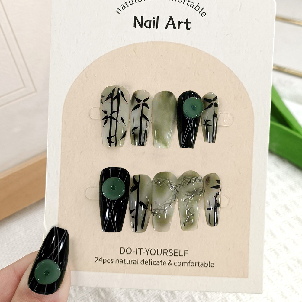 Armor portátil hecho a mano Xiaohongshu Douyin estilo explosivo fototerapia parche de uñas tridimensional 24 piezas uñas postizas image 44
