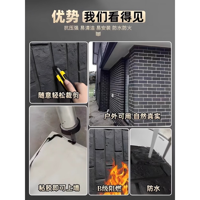 Ladrillos culturales de pu ligeros Ladrillos antiguos Ladrillos azules pequeños Ladrillos rojos Villa Ladrillos de pared exterior Pared de fondo Piedra cultural de piel de piedra retro