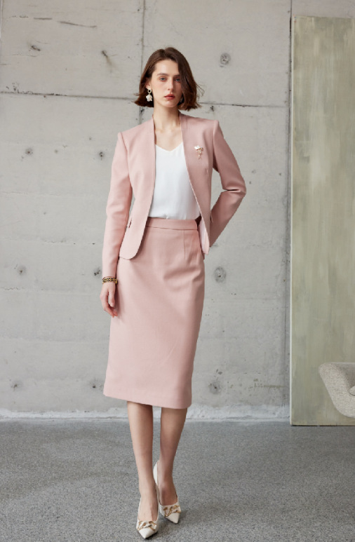 Pink suit + skirt