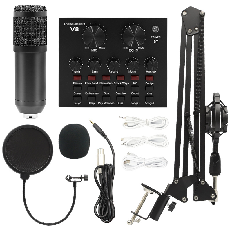 BM800+V8 condenser microphone set bracke...