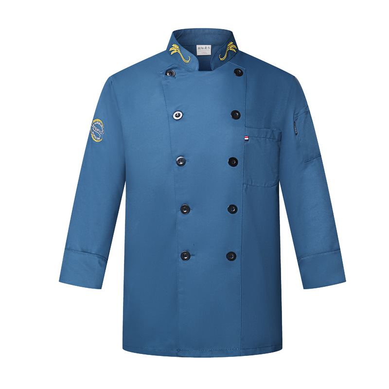 Ropa de chef de manga corta para hombres y mujeres ropa de trabajo de cocina de restaurante ropa de otoño e invierno sala de pasteles ropa de trabajo para hornear manga larga