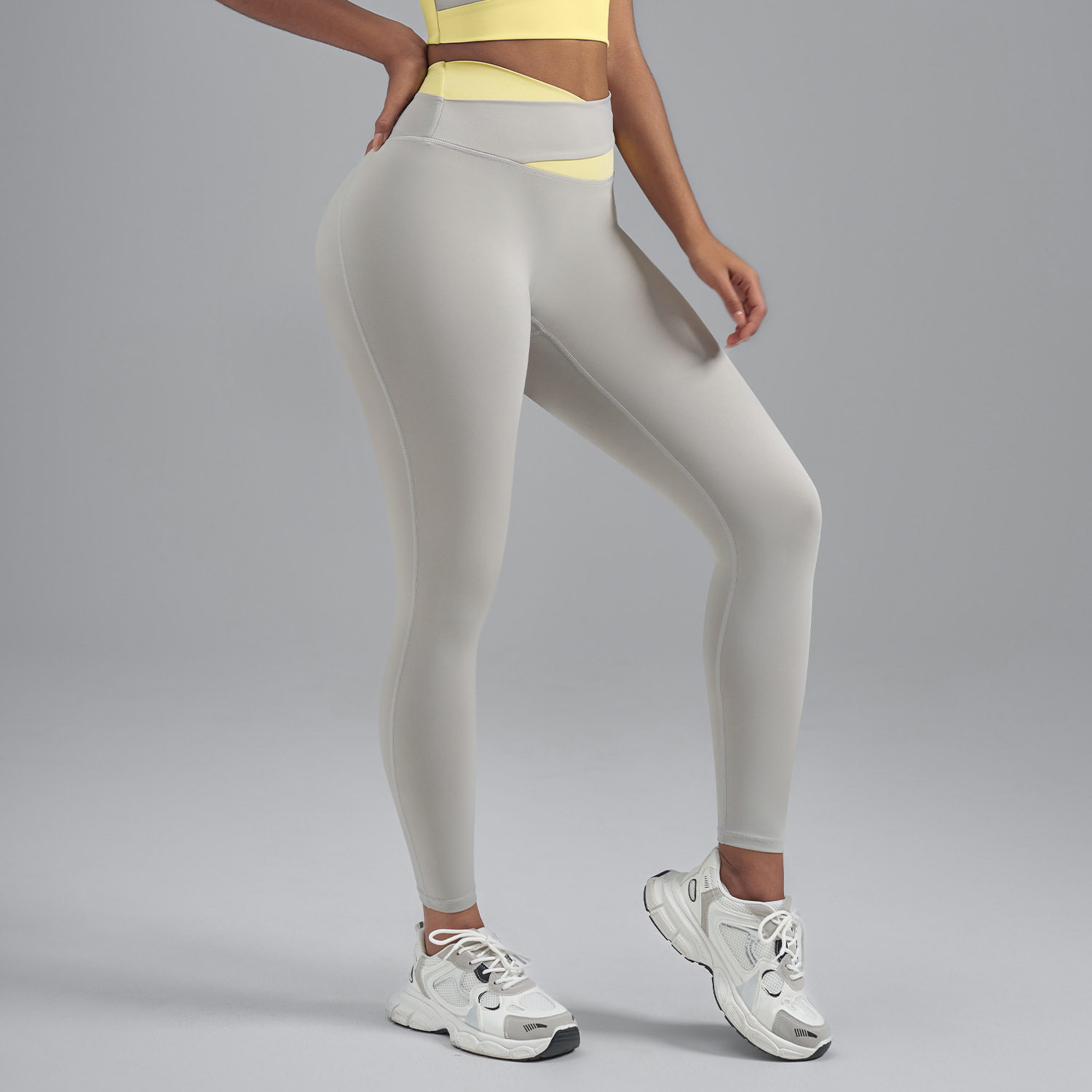 Pantalones de yoga con cintura alta y efecto levanta glúteos para fitness, correr y deportes, estilo europeo y americano para comercio transfronterizo.