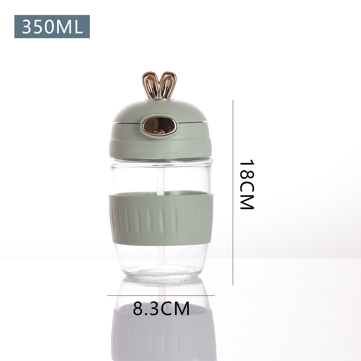 토끼컵 그린 + 실리콘 커버 350ml