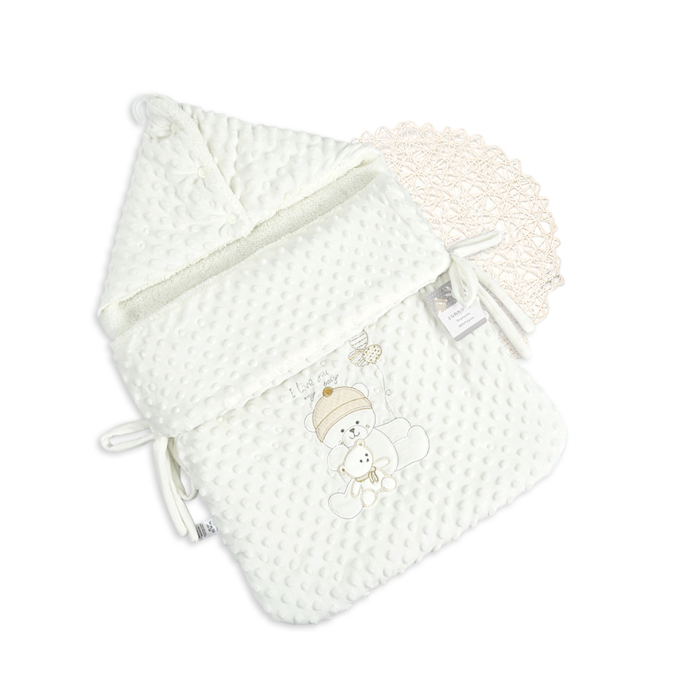 Saco de dormir anti-saltos de dos lados para recién nacidos, nido de dormir Sunnozy engrosado otoño y invierno, edredón de cachemira cálida para bebés