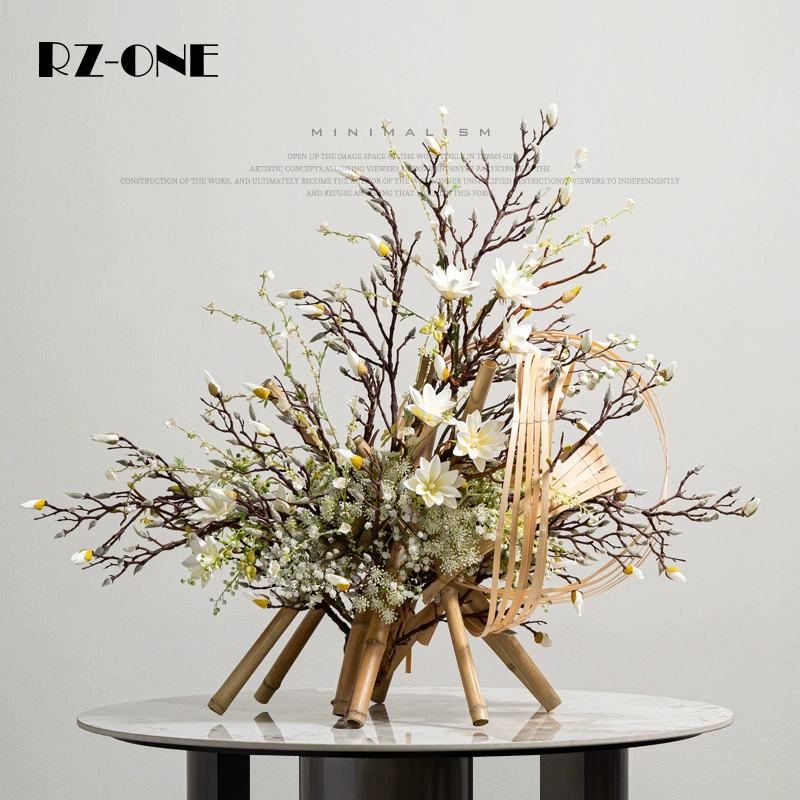 Мастер Тринадцать Ваби-Саби Японское дзен Высококачественные искусственные цветочные украшения для чайной комнаты Обеденный стол Бамбуковое цветочное искусство.