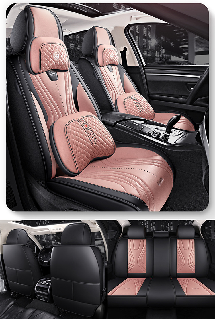 Cartoon Version of the New Pana Leather All-Season Car Seat Cushion, 2026 New Model, Full Set of Seat Covers, Export