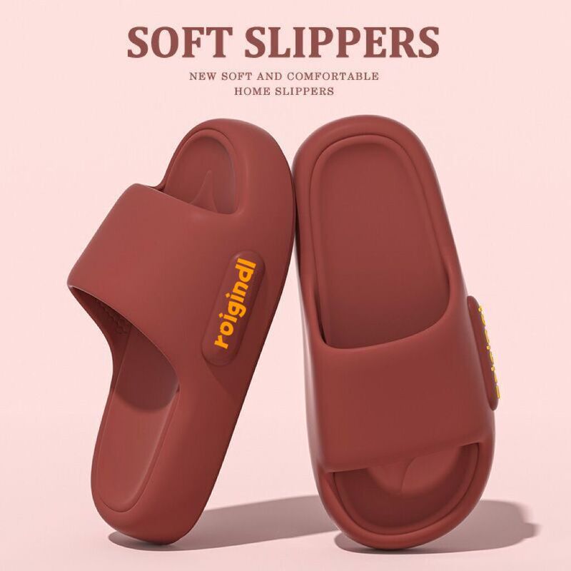 Eva Slippers for Bathroom and Home, Thickened Indoor Use, Red Thick-Soled, Odor-Resistant, Summer Wedding Slippers, Non-Slip and Durable
