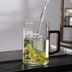 Wholesale office household wooden crescent fair cup punched filter integrated glass cup scented tea green tea tea cup