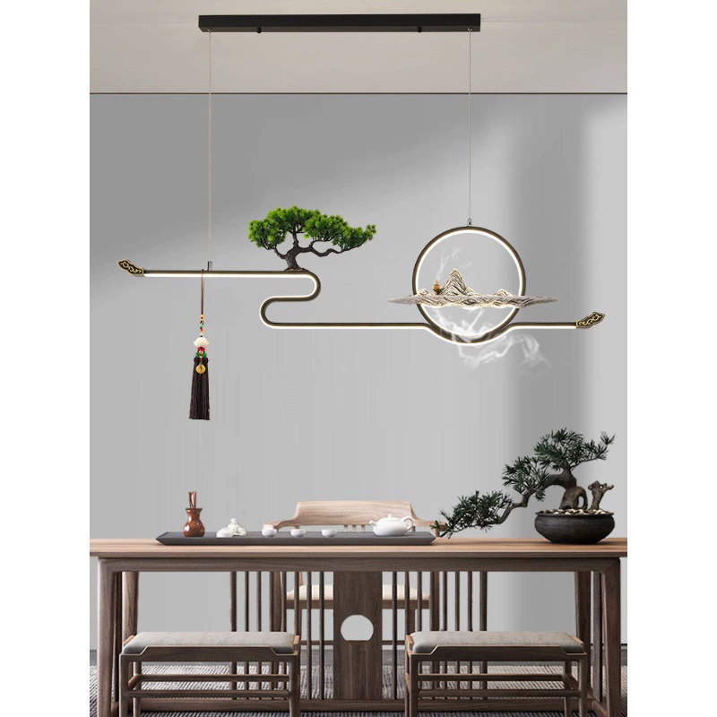 Новая люстра в китайском стиле для гостиной, столовой, бара, длинная китайская лампа для кабинета в стиле дзен, креативная лампа для чайной комнаты или чайного столика.