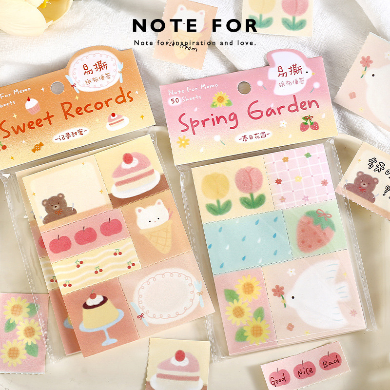 Note for Patchwork Sticky Notes Yoyo Diary Series Fresh Pattern Illustrations Student Message Notes
