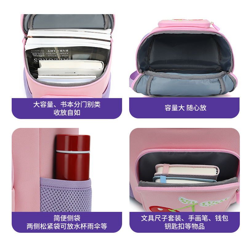 Kindergarten niñas schoolbag estudiante de la escuela primaria bowknot chica dulce mochila protección de la columna vertebral transpirable cómodo mochila de gran capacidad