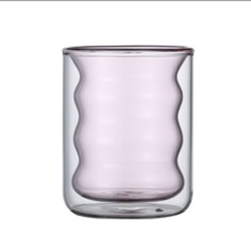 Doble capa leche desayuno taza espiral vidrio hogar color aislado taza de café creativo leche taza de jugo de té