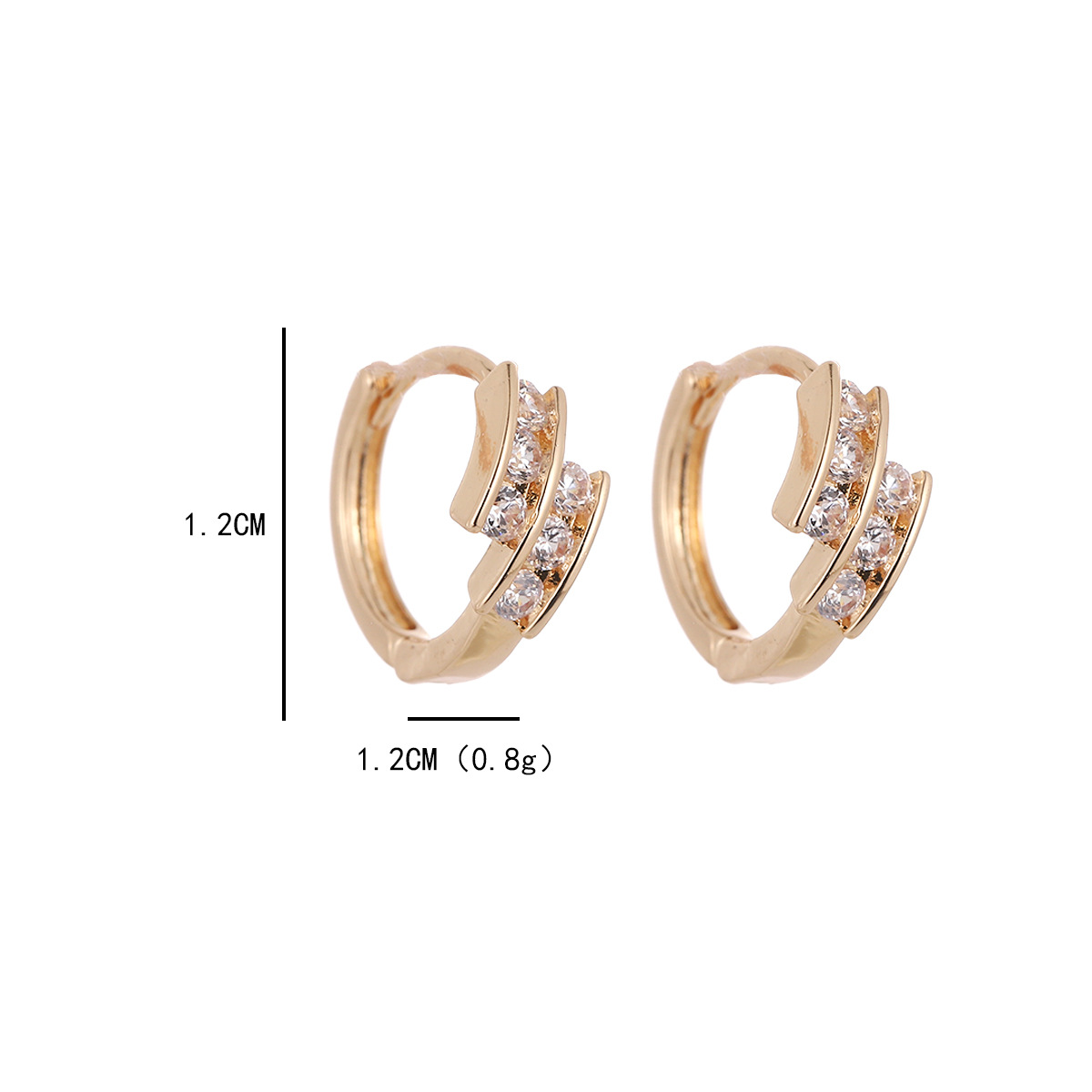 3g Weight Copper Ear Needle Material 1 Pair Simple Style Geometric Plating Copper Hoop Earrings