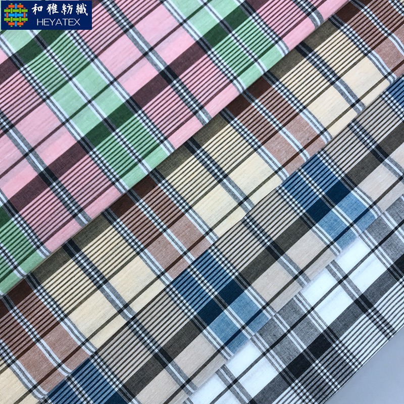 全棉色织平纹格 多线组合格子布现货春夏衬衫连衣裙服装面料