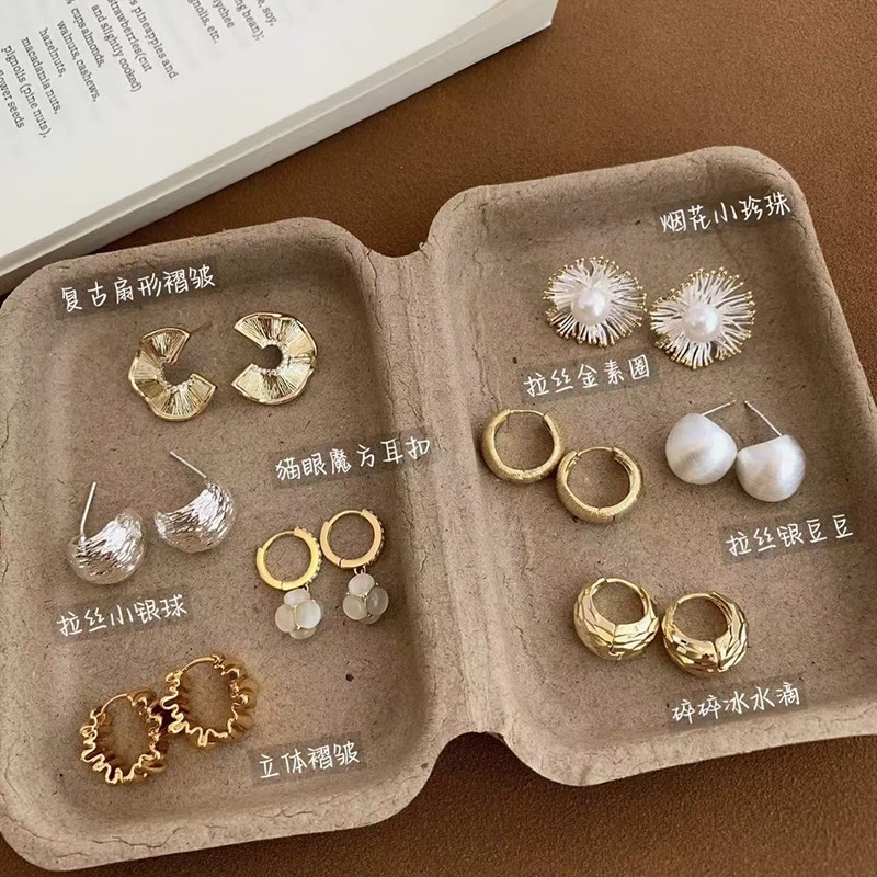 欧美个性冷淡风简约轻奢耳环复古高级时尚气质感圆形耳饰合集银针