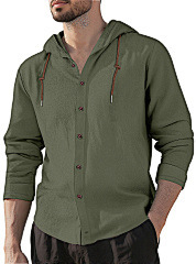 Transfronterizos hombre algodón casual camiseta con sombrero de manga larga comercio exterior moda suelta camiseta de playa americana