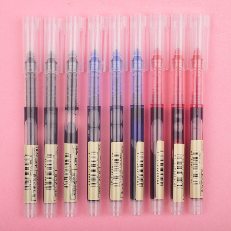 Direct Liquid Ball Pen Quick-drying Direct Liquid Pen 0.5mm Gel Pen Black Red Needle Tube Pen for Students Carbon