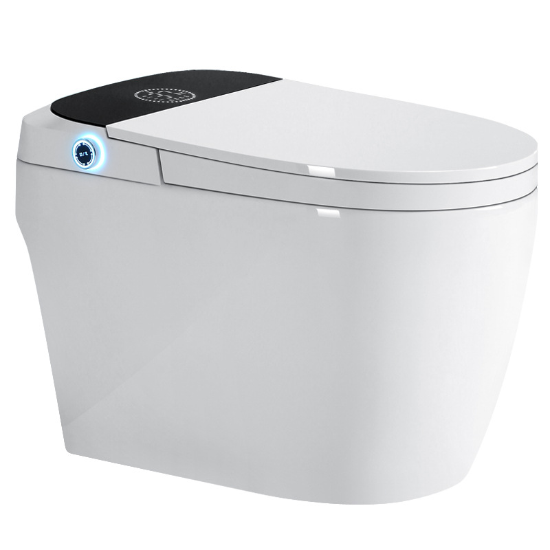 Fábrica directa inodoro inteligente doméstico integral calentamiento instantáneo sin restricción de presión de agua voz totalmente automático inodoro de cubierta image 5