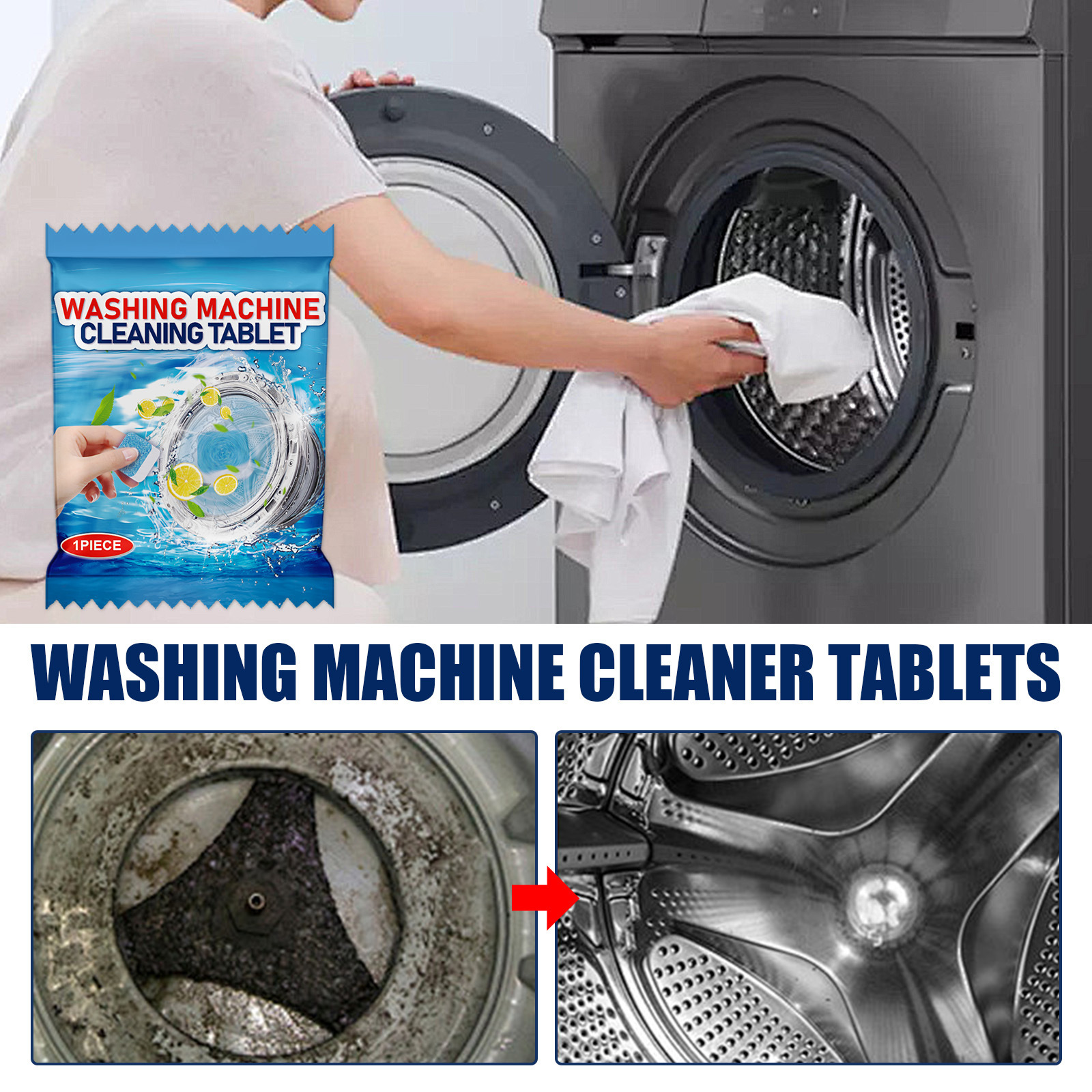 Jakehoe lavadora limpiador, tambor doméstico lavadora ranura limpiador de suciedad lavadora limpiador efervescente