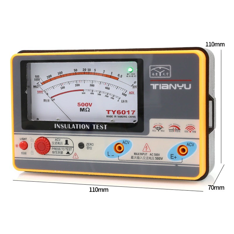 Мегомметр стрелочного типа TY6017, измеритель вибрации 6018, измеритель изоляции 6045, измеритель сопротивления 6005, прибор высокого напряжения 6010, 500В1000.