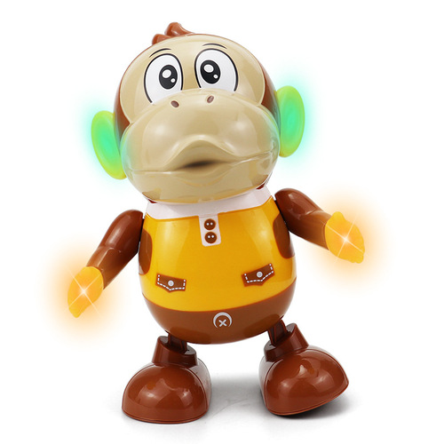 Cross-border electric swinging monkey light music dancing robot cartoon doll children's toys street stall wholesale