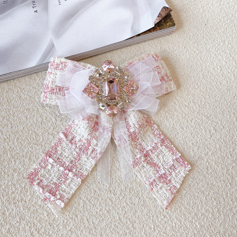 Pajarita collar flor accesorios moda Chanel estilo arco rhinestone abrigo collar decoración coreano cliente orden comercio exterior