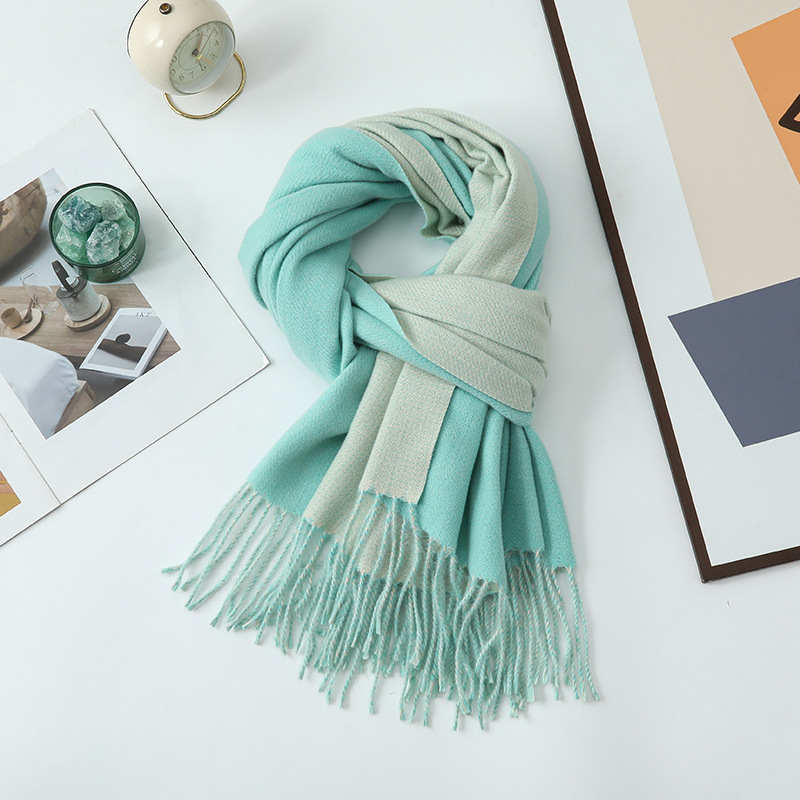 모조 캐시미어 양면 아쿠아