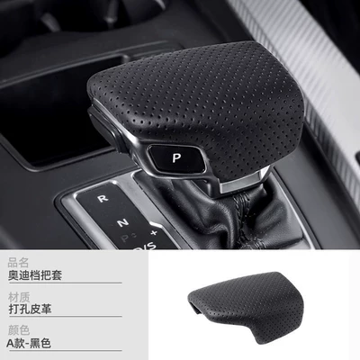 Suitable for Audi A6LQ5LA4LA5A7LQ7Q8: Sürətlər qutusu və əl tormozu başlıqları - no-specifications-17-25-model-a4la5-gear-shift-cover-perforated-leather-black