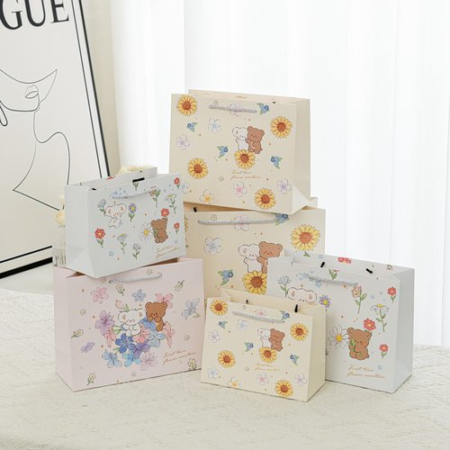 New cartoon gift bag, children's gift bag, horizontal plate, thickened paper bag, jewelry box, shopping bag, packaging bag