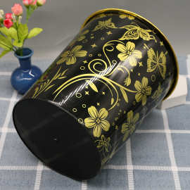 圆形塑料大号金边垃圾桶客厅用厨房垃圾无盖收纳桶两元店厂家批发