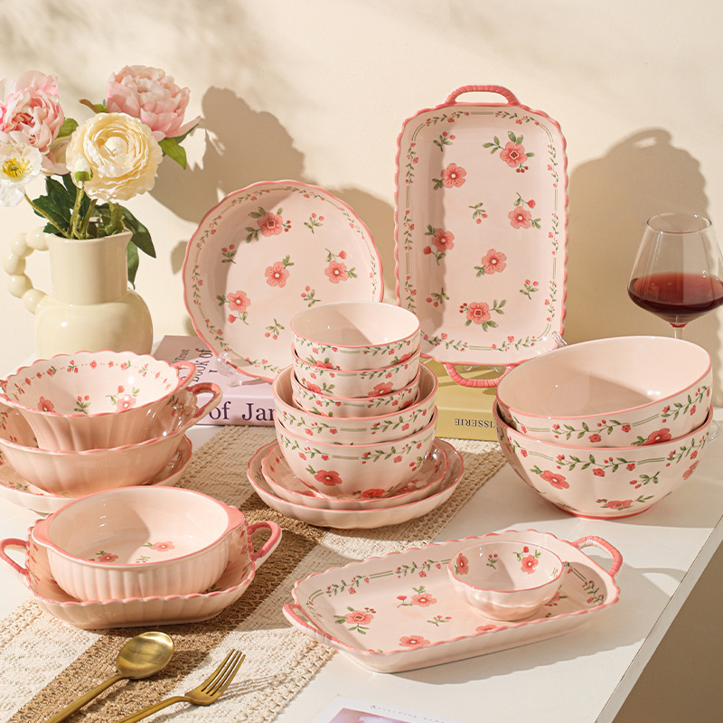 High Color Value Red Glaze Ceramic Tableware Household Ceramic Bowl Soup Bowl Fish Plate Wedding Housewarming Gift Festive Tableware suit High Color Value Red Glaze Ceramic Tableware Household Ceramic Bowl Soup Bowl Fish Plate Wedding Housewarming Gift Festive Tableware suit