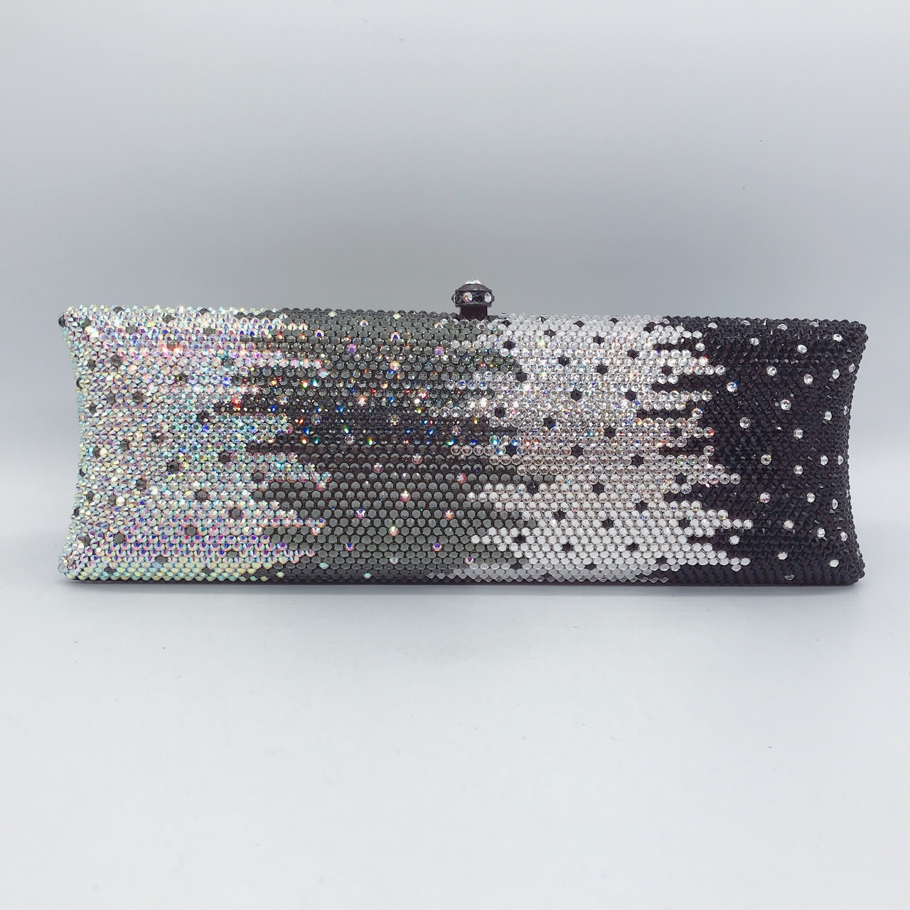 Túi clutch nữ đính đá rhinestone cầm tay hộp cứng dự tiệc — 10 # xanh ngọc chi tiết 12