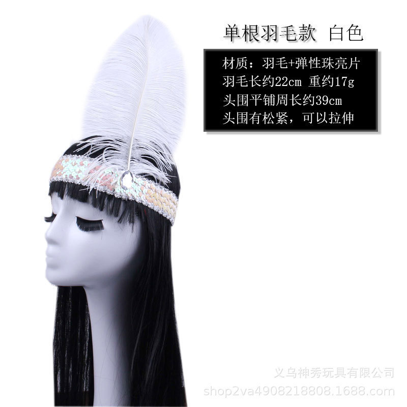 1 Halloween Savage COS pluma tocado pluma indio tocado pluma negro rojo blanco sombrero jefe indio