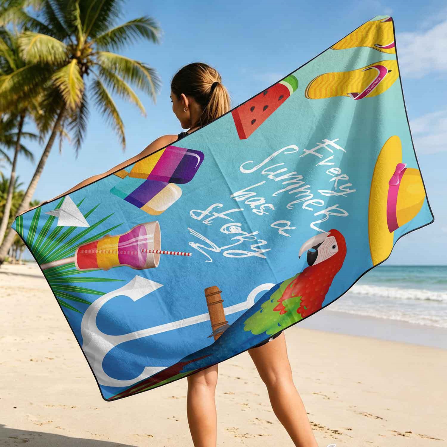 Summer bath towel and car seat cover 2-in-1, ultra-fine fiber outdoor beach and car dual-use universal seat cushion