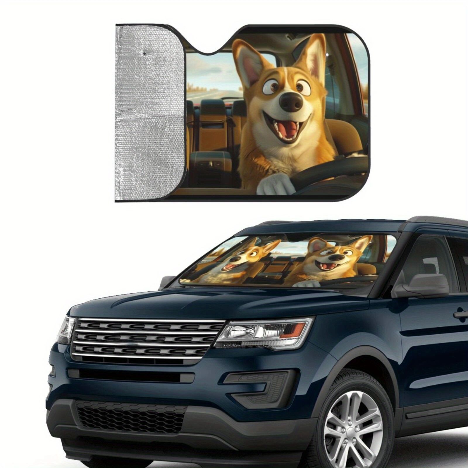 Cross-Border Hot-Selling Front Windshield Heat-Insulating Sunshade Car Universal Aluminum Foil Sunshade Easy to Install and Store