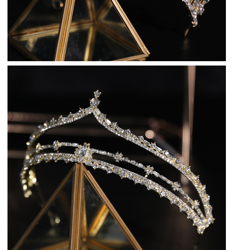 Mode Couronne Alliage Placage Incruster Strass Perle Couronne 1 Pièce display picture 2
